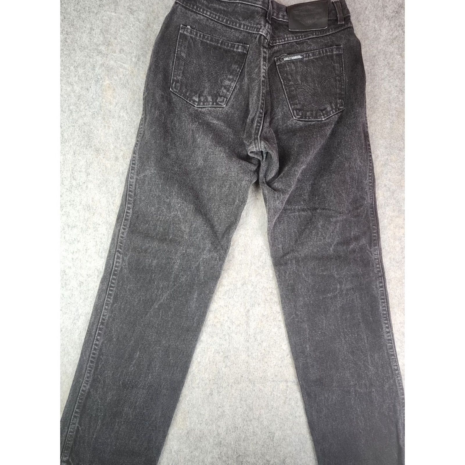 Harley Davidson Harley-Davidson Jeans Woman Size 10 Black Straight Denim 100% Cotton Mid Rise Regular Pattern: Solid Theme: Biker Size 32" / US 10 / IT 46 - 3 Thumbnail