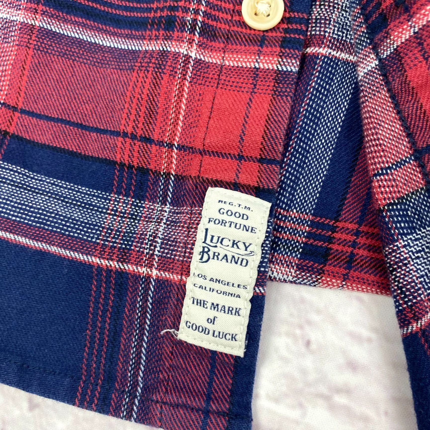 Lucky Brand VINTAGE Lucky Brand Mens Flannel Button Up Shirt XL Saturday Plaid Casual Stretch 44 in Chest Size US XL / EU 56 / 4 - 7 Thumbnail