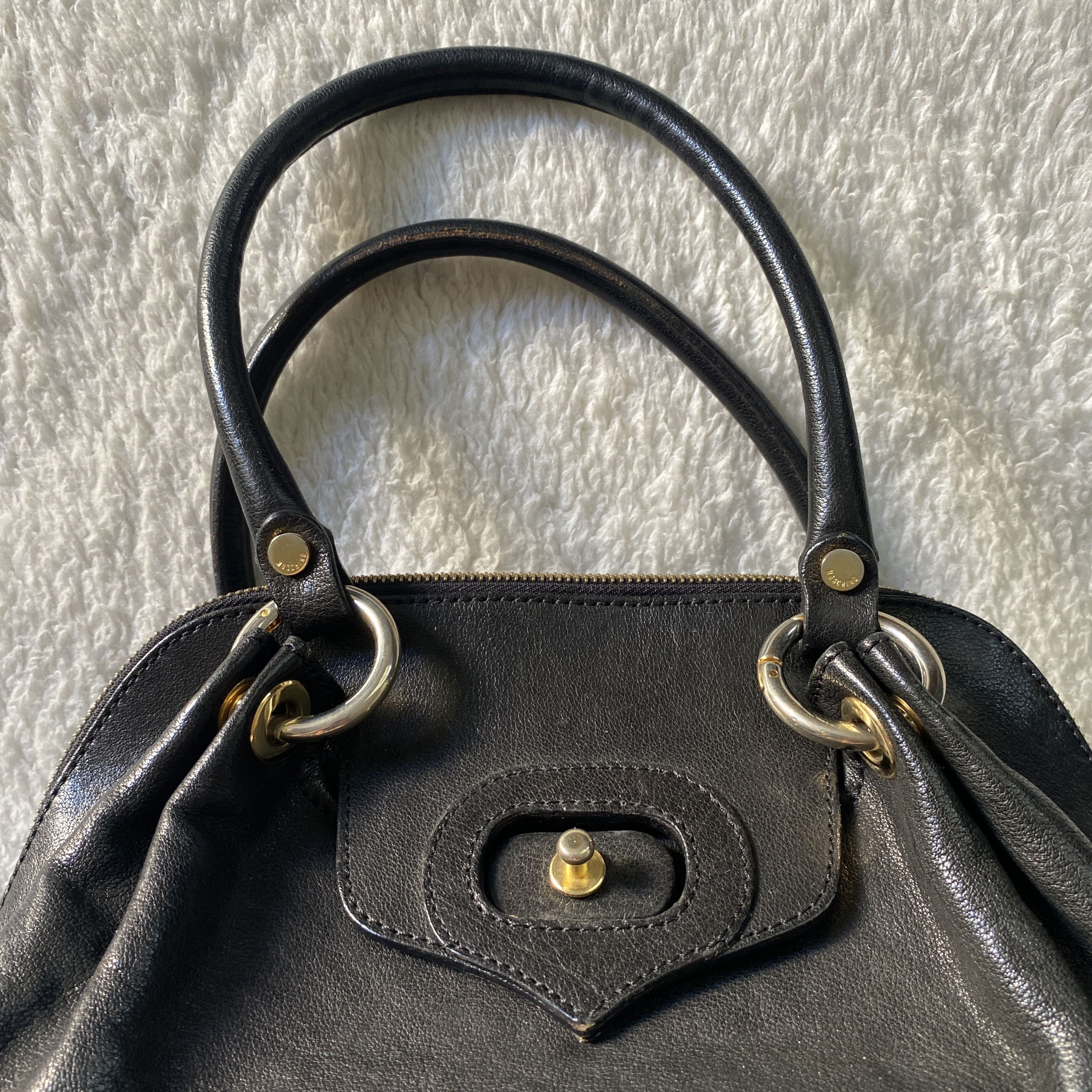 Moschino Vintage Moschino Black Leather Shoulder Bag Size ONE SIZE - 5 Thumbnail