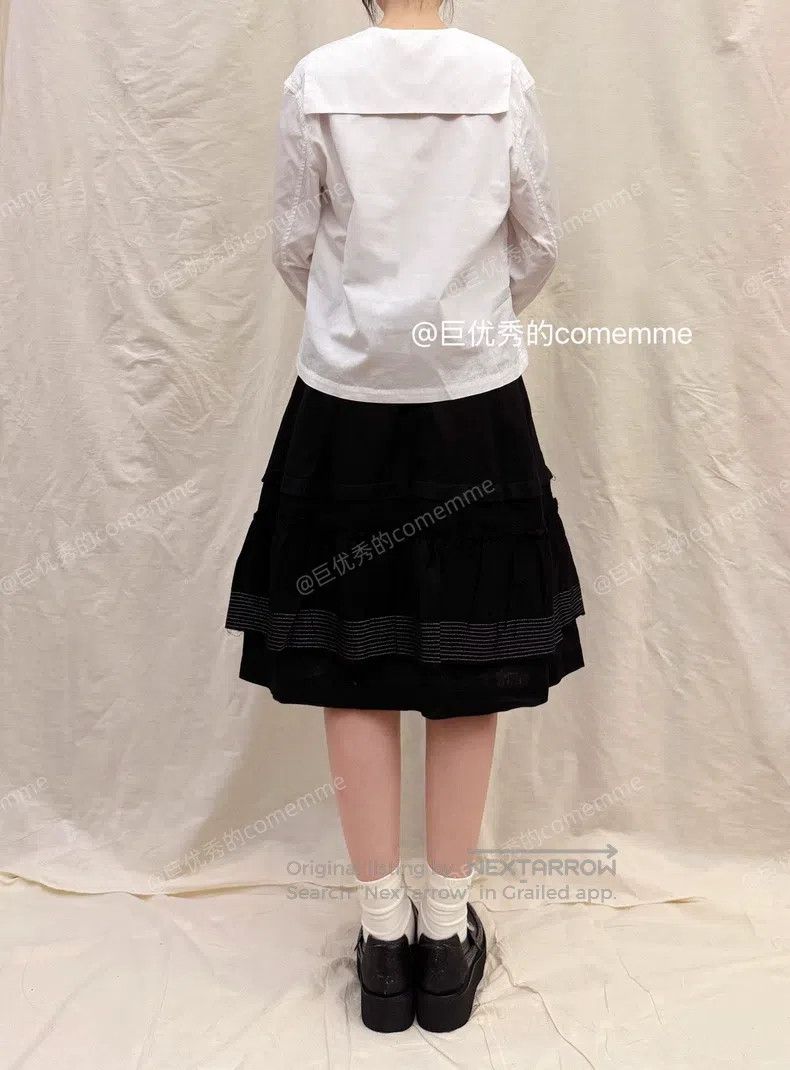 Comme des Garcons Comme Des Garcons size S Black pieced layered decorative v Size 23" - 9 Thumbnail