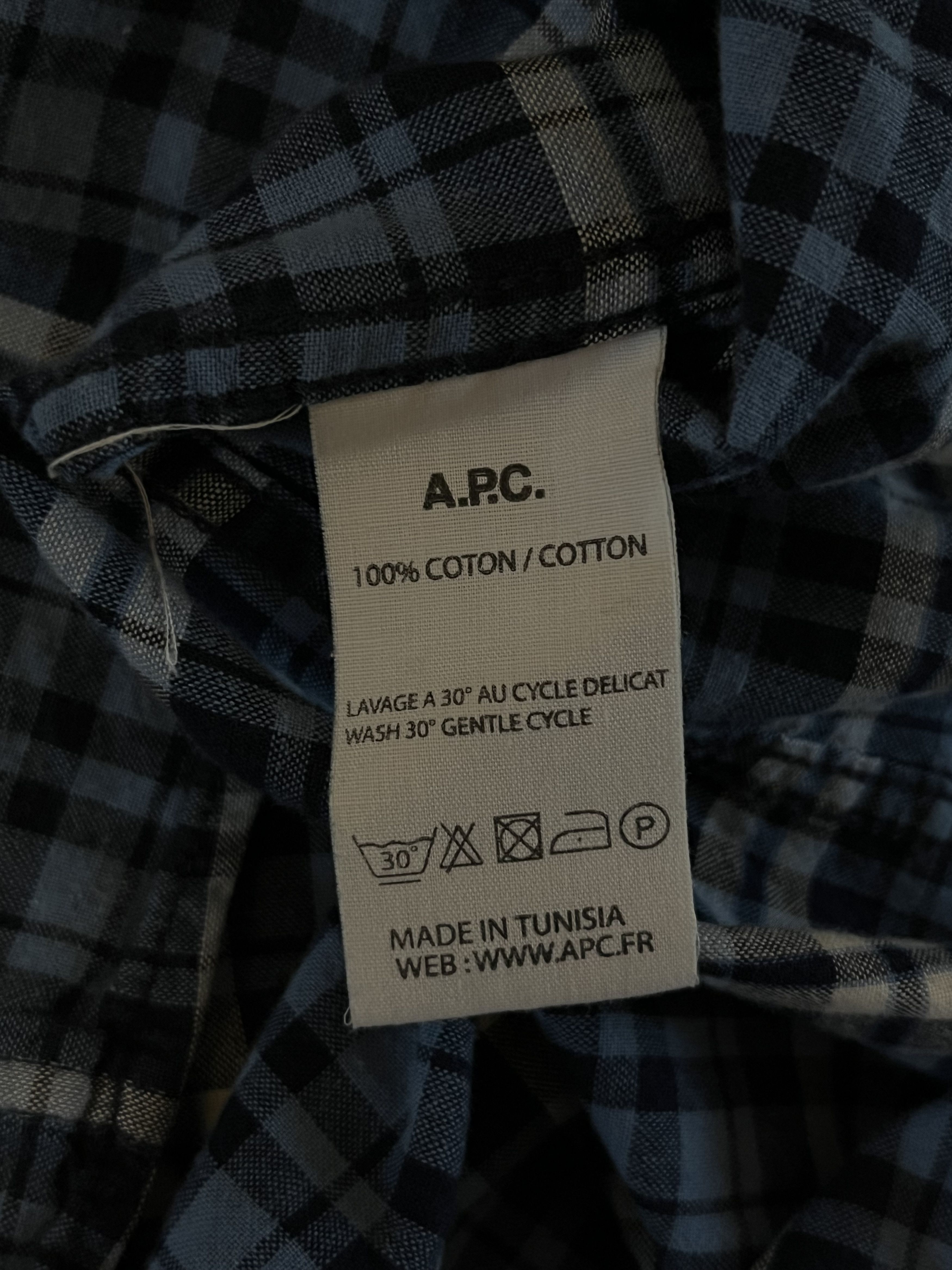 A.P.C. × Designer A.P.C Checked Blue Cotton Shirt Size US M / EU 48-50 / 2 - 5 Thumbnail