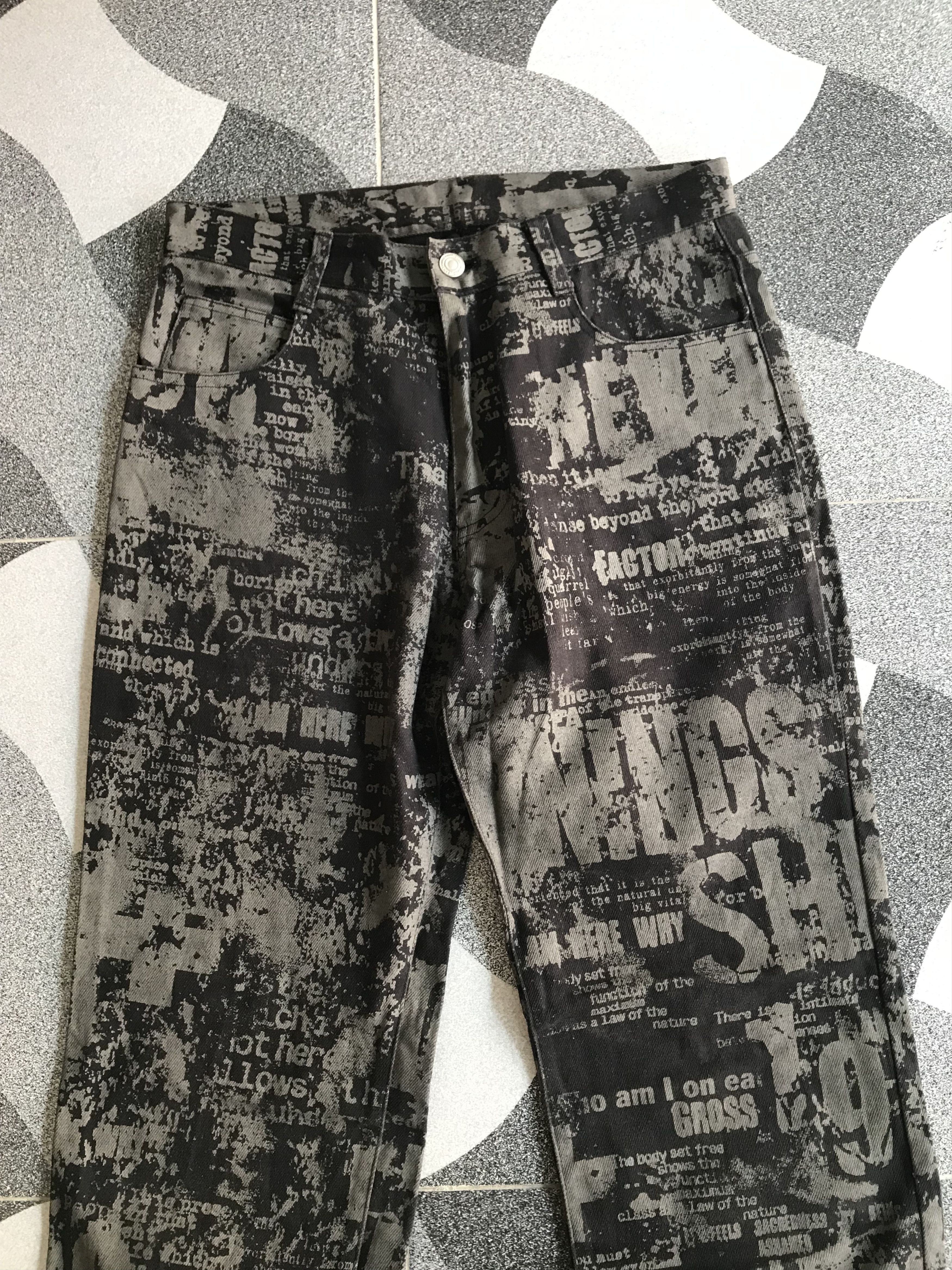 14th Addiction × 20471120 × Japanese Brand Y2K Berning-Sho Full Print Pants Size US 29 - 3 Thumbnail