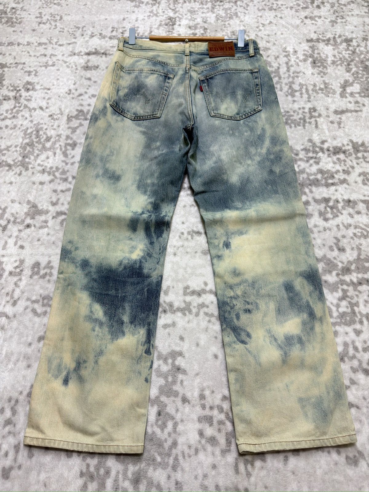 Edwin Edwin 503 Vintage Distressed Acid Wash Denim Regular Fit Size US 30 / EU 46 - 2 Thumbnail