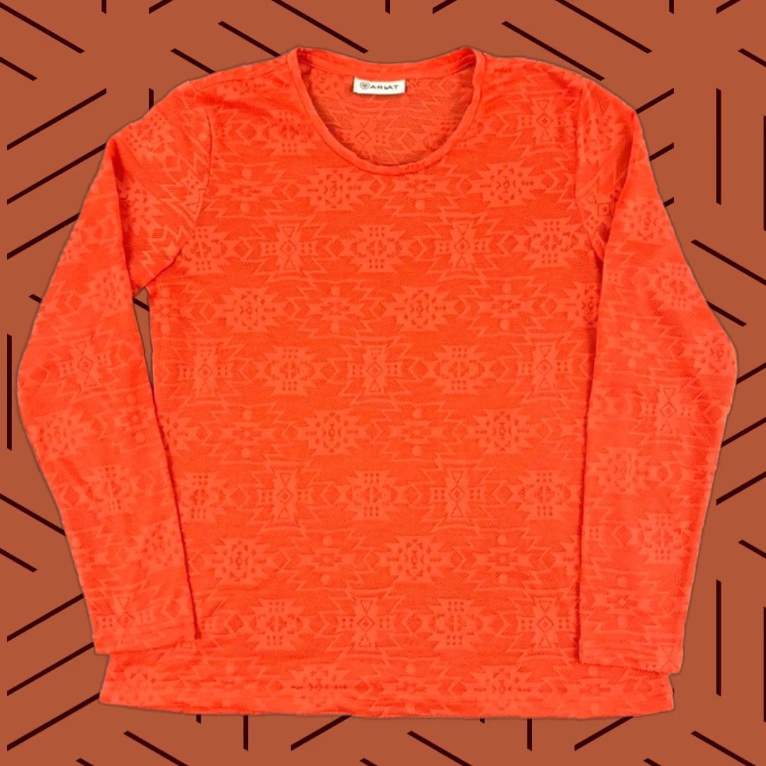 Ariat Ariat Shirt Womens Orange Aztec Southwestern Cowgirl Rodeo Top Medium / Large Size M / US 6-8 / IT 42-44 - 1 Thumbnail