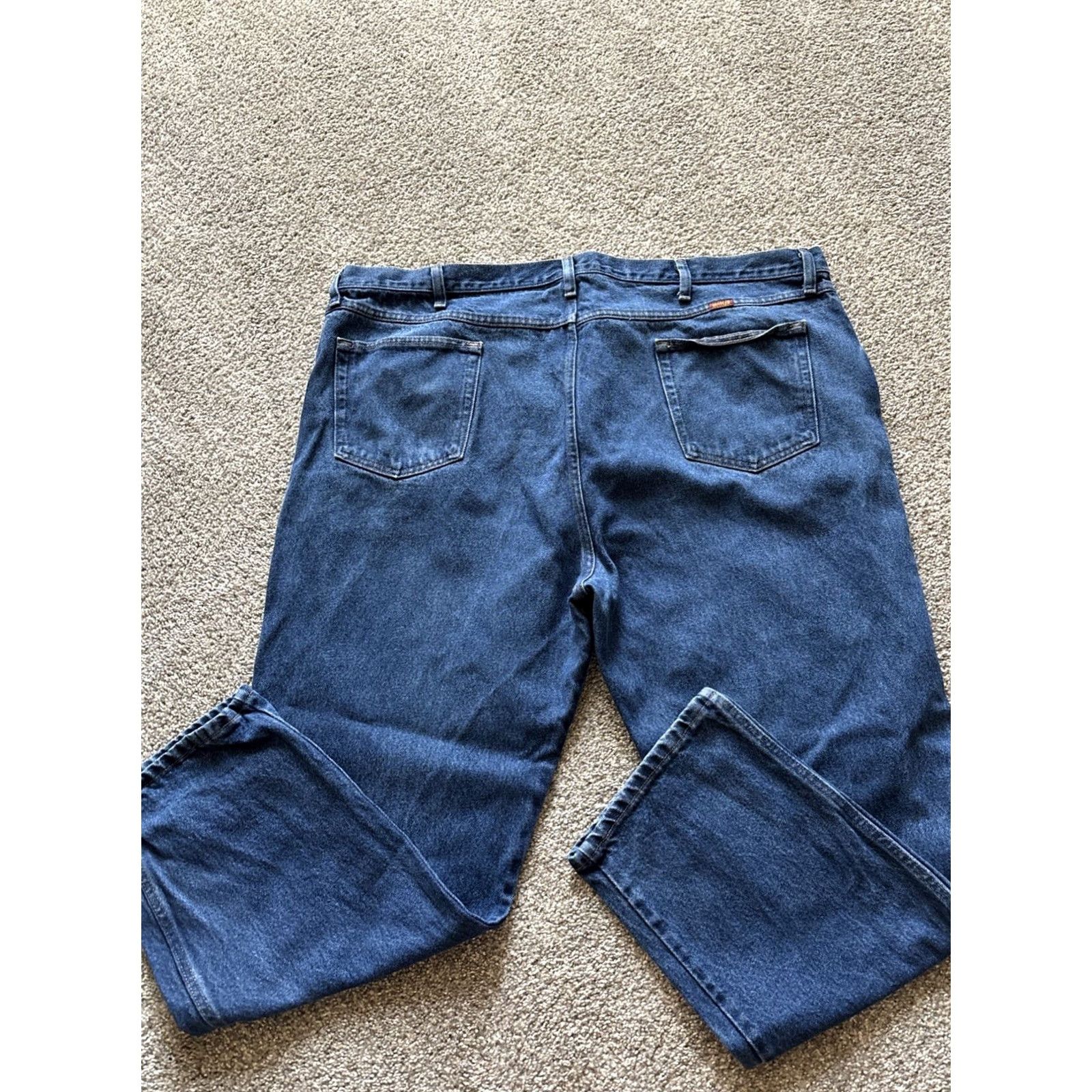 Wrangler VINTAGE Wrangler Jeans Dark Wash 48X29 5-Pocket Denim Cotton Regular Straight Men Winter Spring Summer Fall Autumn Blue 30in Inseam Size US 32 / EU 48 - 3 Thumbnail