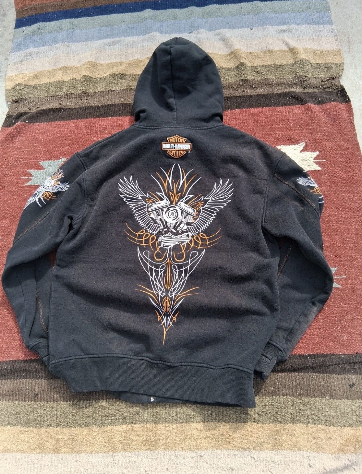 DEADSTOCK Vintage Harley Davidson Cafe Hoodie Embroidered