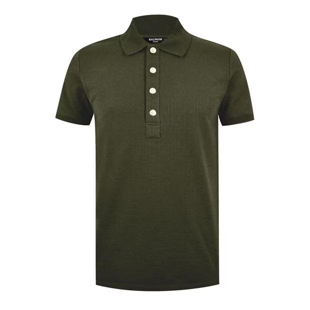 image of Balmain O1G2R1Mq0324 Polo Shirt In Khaki, Men's (Size Medium)