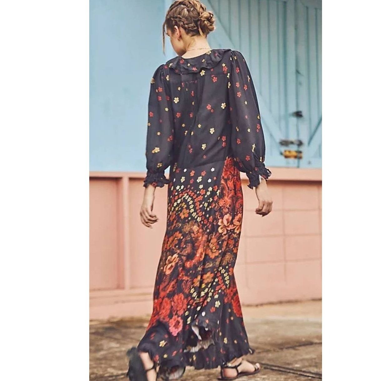 New Free People Talsey Floral Maxi Dress $198 X-SMALL