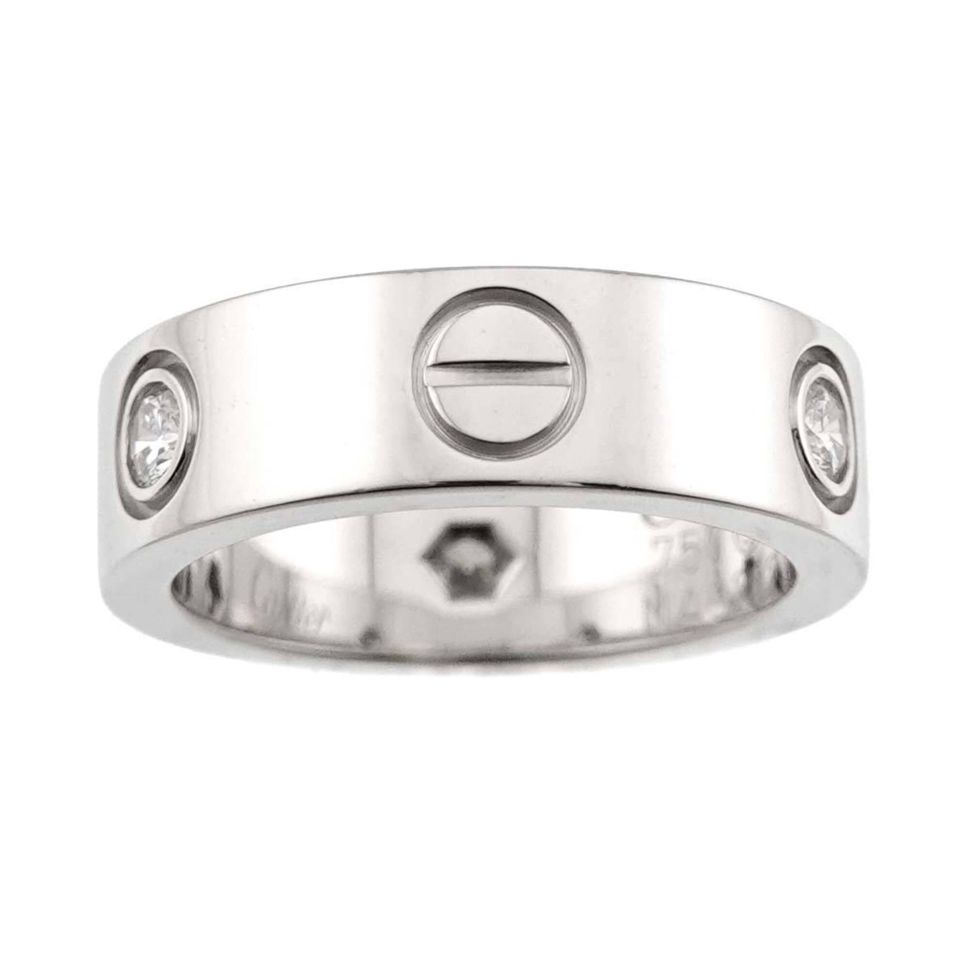 Cartier Cartier Love Ring #48, Half Diamond 3P, 18K WG White Gold 750. Size ONE SIZE - 1 Thumbnail