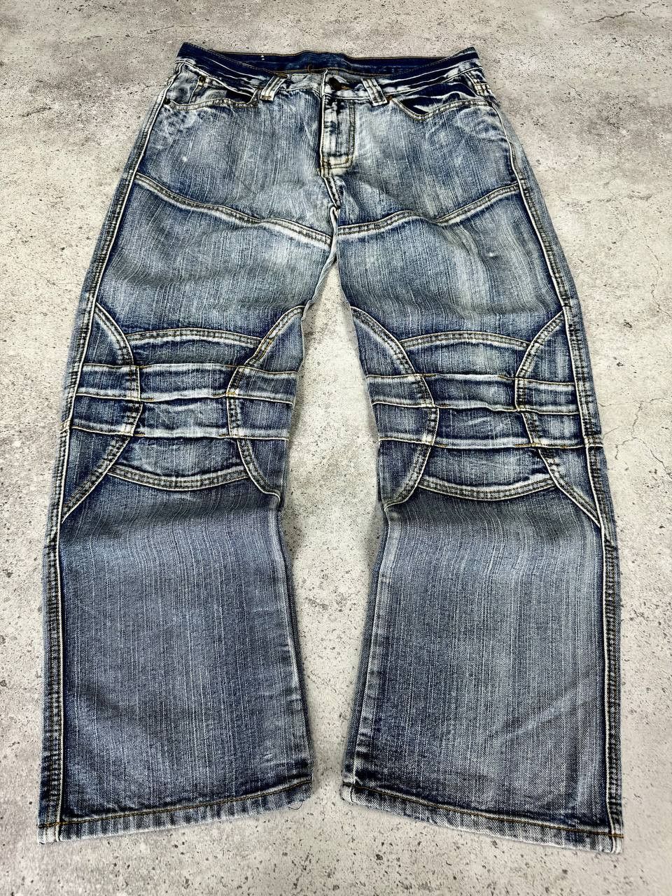Junya Watanabe Vintage Faded Painted Stoned Cotton Denim Jeans Size US 31 - 1 Thumbnail