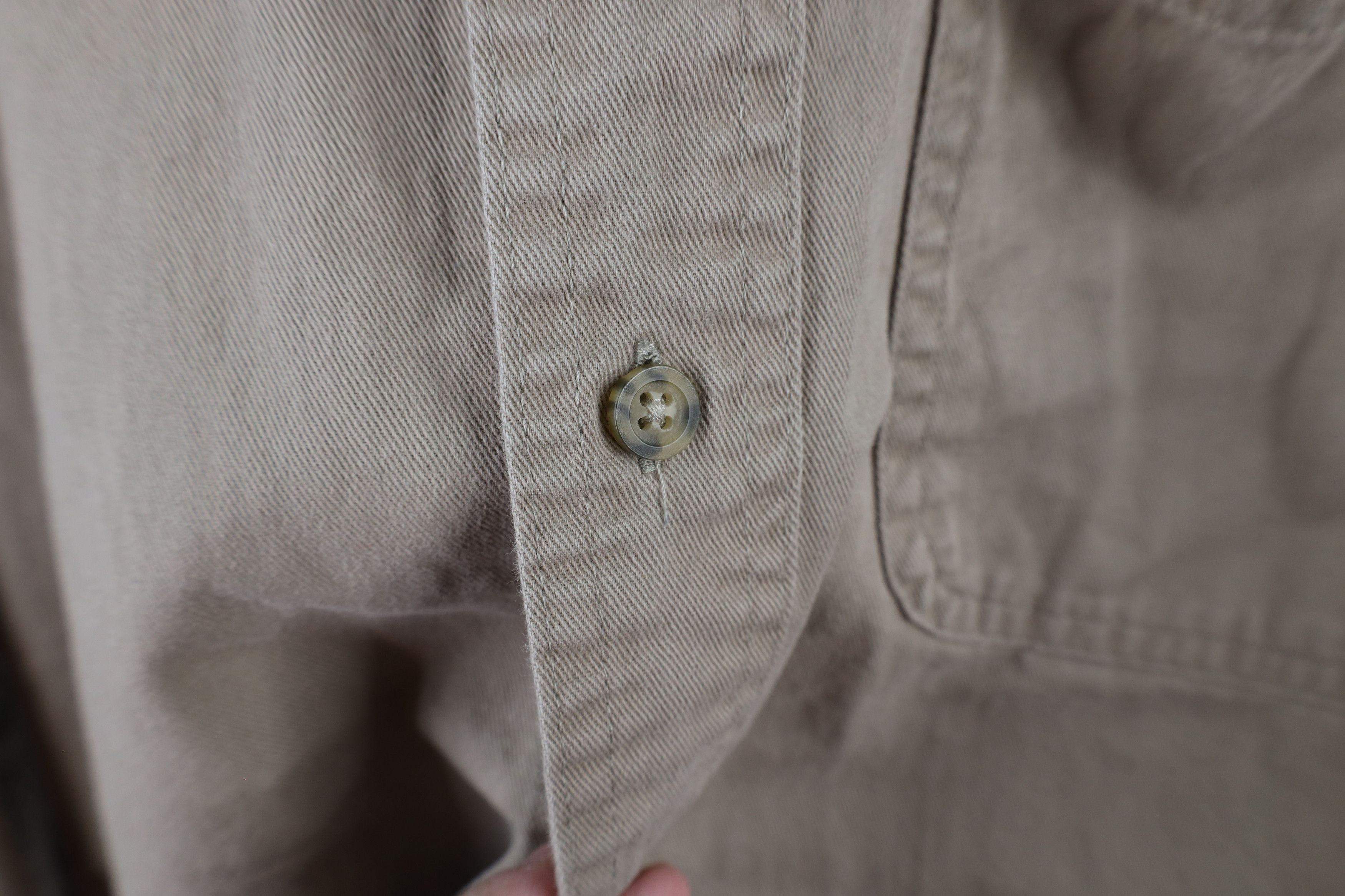 Vintage Vintage 90s Streetwear Twill Collared Button Down Shirt Size US L / EU 52-54 / 3 - 5 Thumbnail