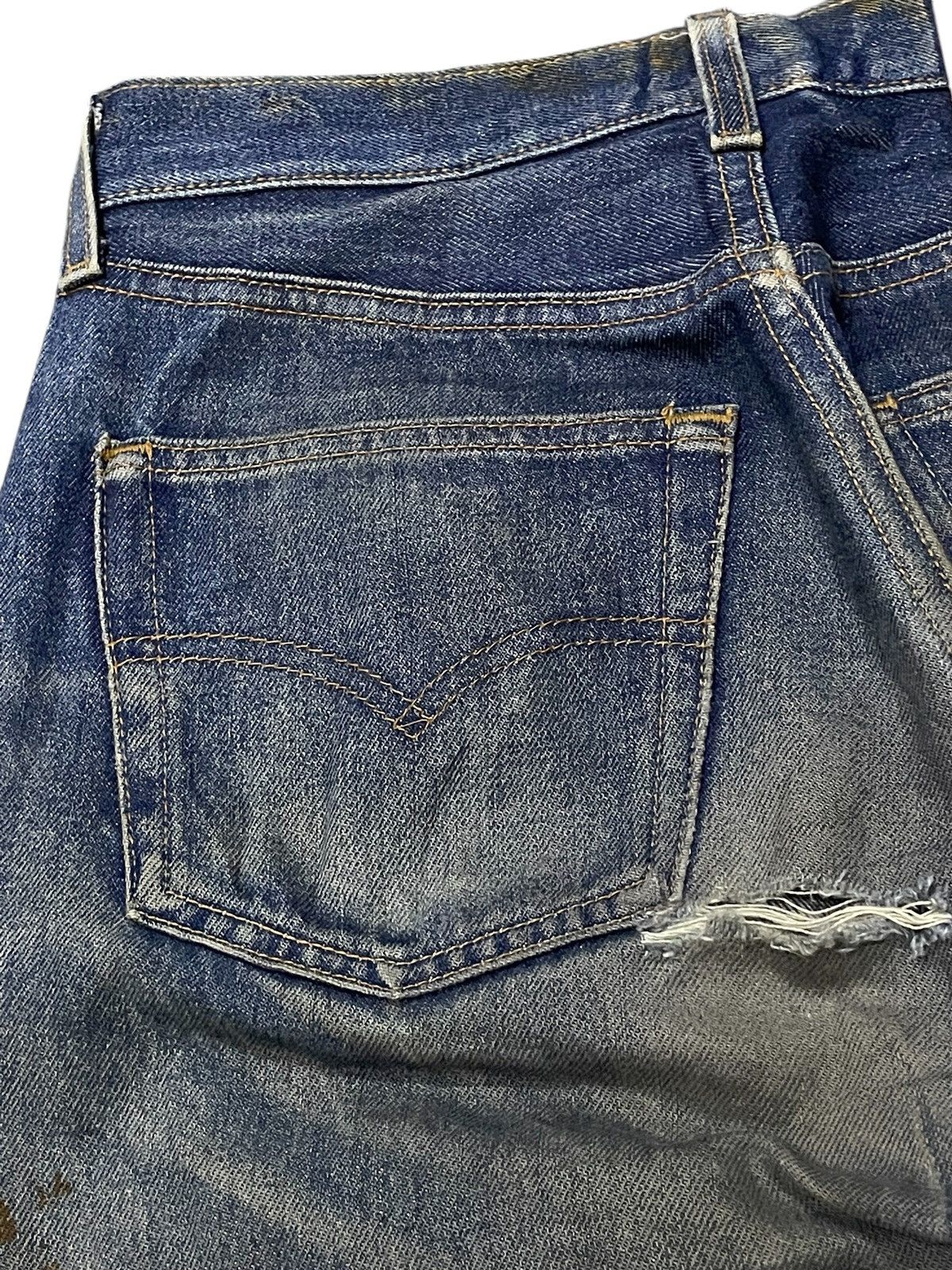 LVC × Levi's × Vintage Vintage Levis 501 Mud Wash Aging Honeycomb Distressed Jeans Size US 29 - 18 Thumbnail