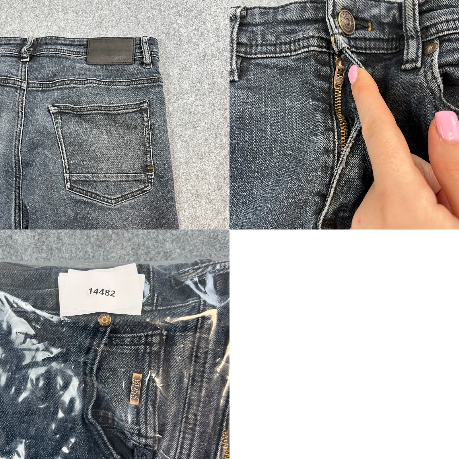 Hugo Boss HUGO BOSS Jeans Slim Delaware 32 Charcoal Wash Grey Stretch Denim 5-Pocket Mens Regular Size US 32 / EU 48 - 9 Thumbnail