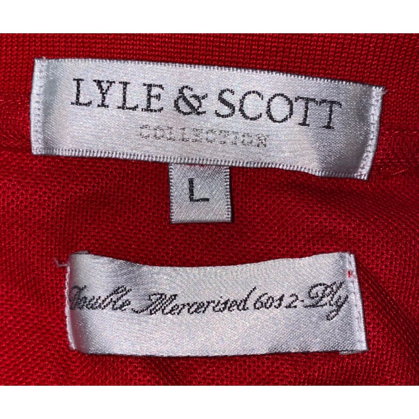 Lyle & Scott Lyle & Scott Mens Polo Shirt Golf Red Size L 2-Ply Double Mercerised Shirt Mens Red Golf Polo Lyle & Scott Size US L / EU 52-54 / 3 - 6 Thumbnail