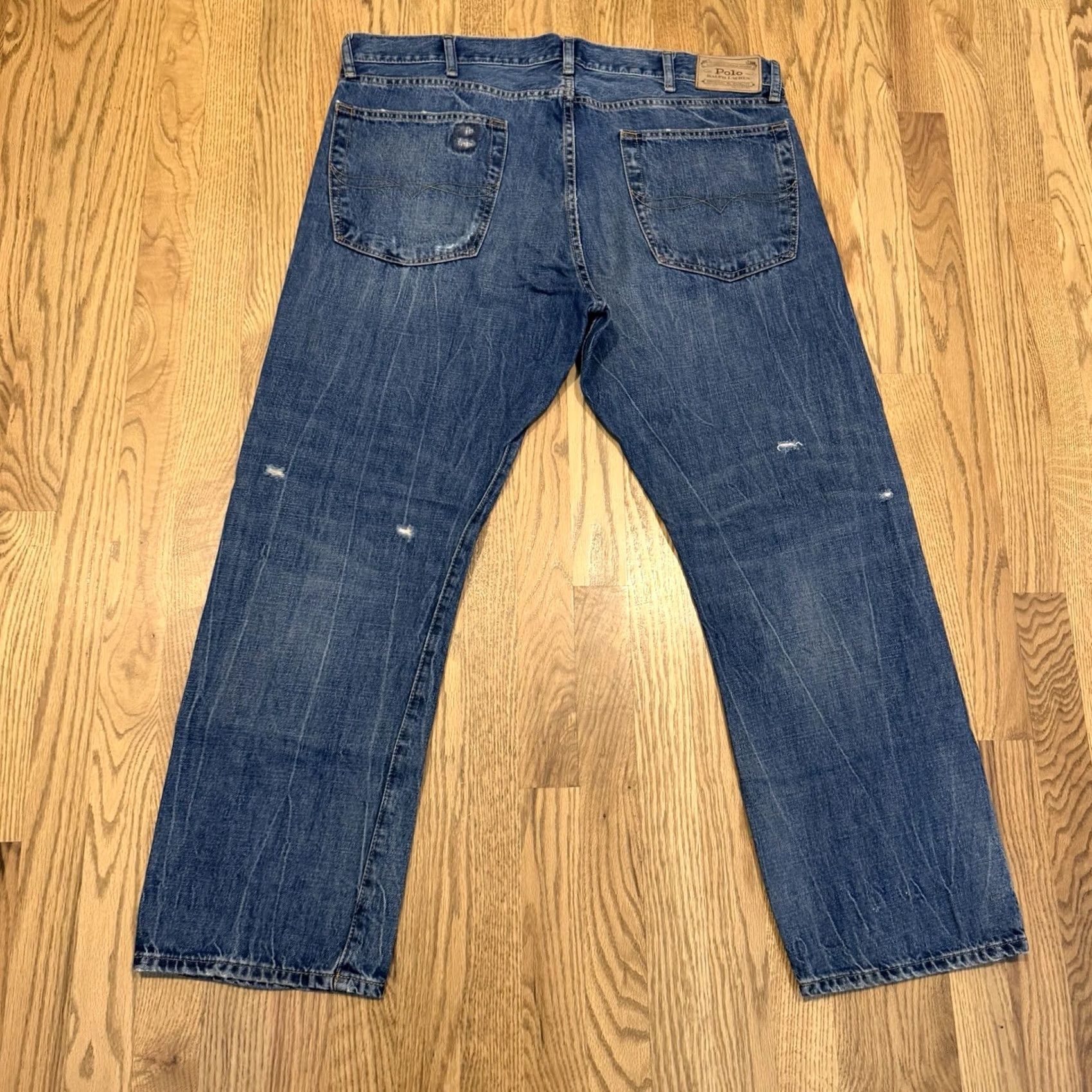 Polo Ralph Lauren Polo Ralph Lauren Jeans Men Distressed Classic Fit 5-Pocket Denim Straight Blue 38x30 Regular Inseam 30 Logo Vintage Style Size US M / EU 48-50 / 2 - 2 Thumbnail