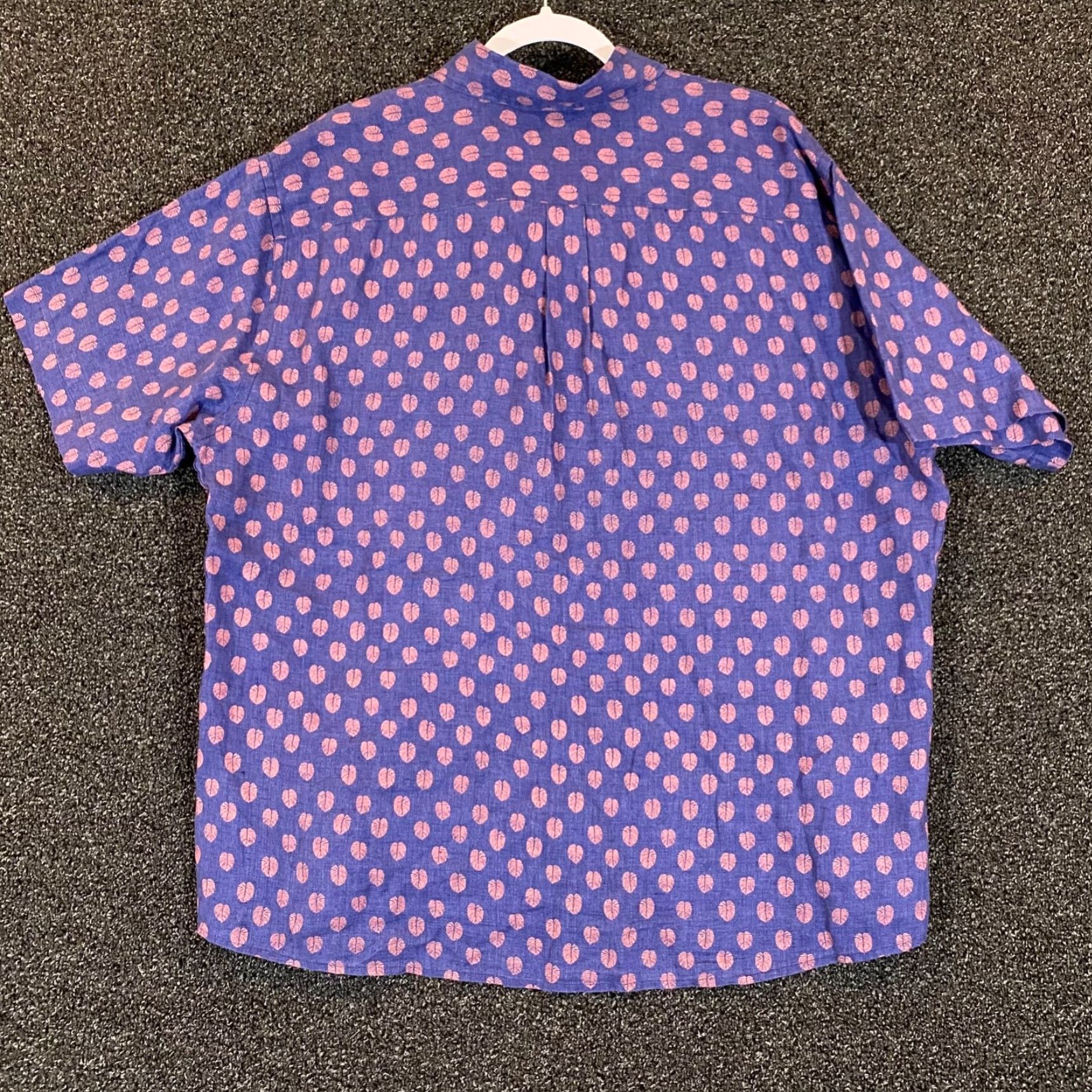 Peter Millar Peter Millar Shirt Mens XL Blue Fern Floral Linen Button-Up Outdoors S/S Size US XL / EU 56 / 4 - 7 Thumbnail