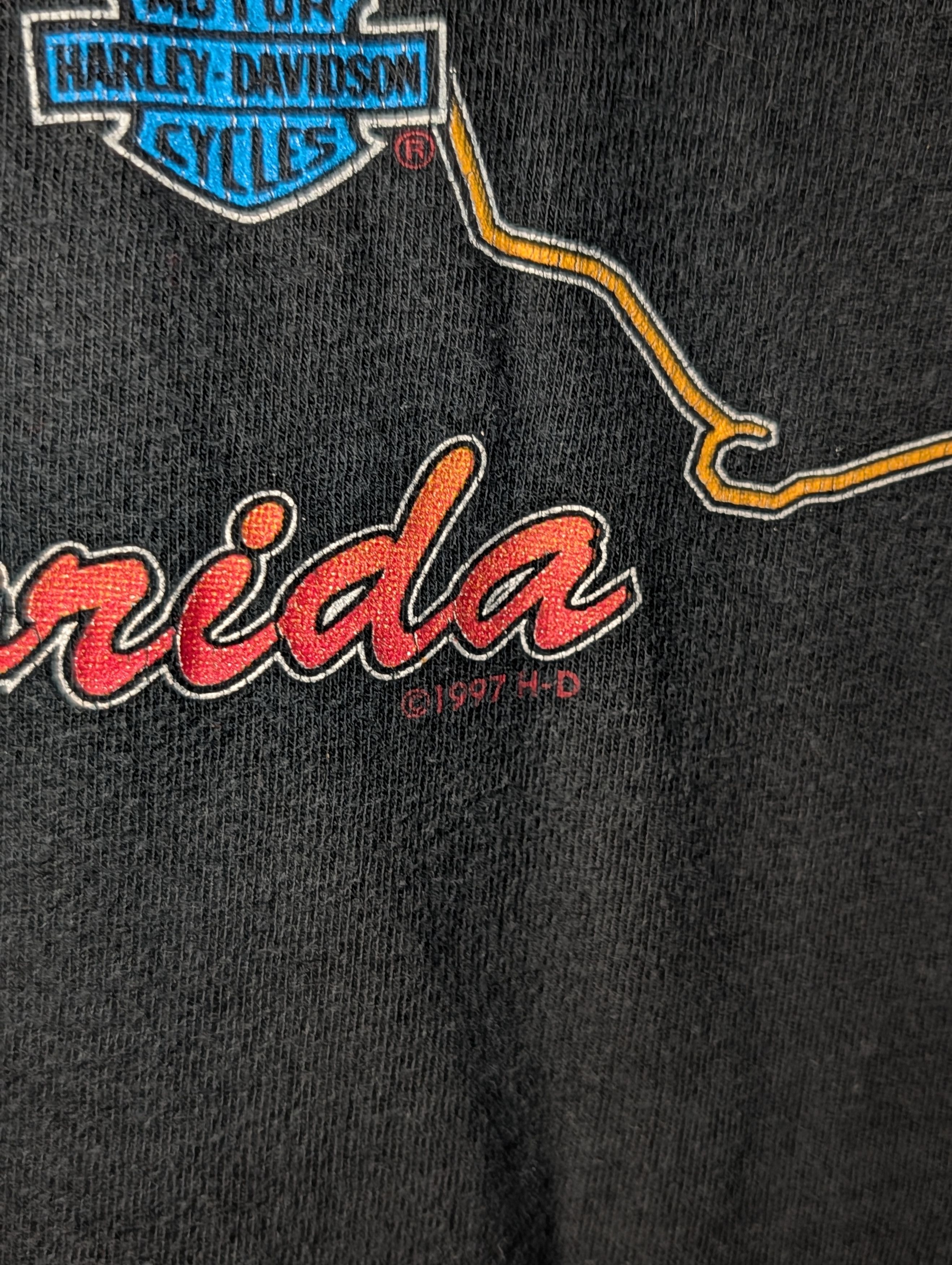 Harley Davidson Vintage 1997 Harley Davidson Eagle Graphic Florida T-Shirt Size US L / EU 52-54 / 3 - 7 Thumbnail