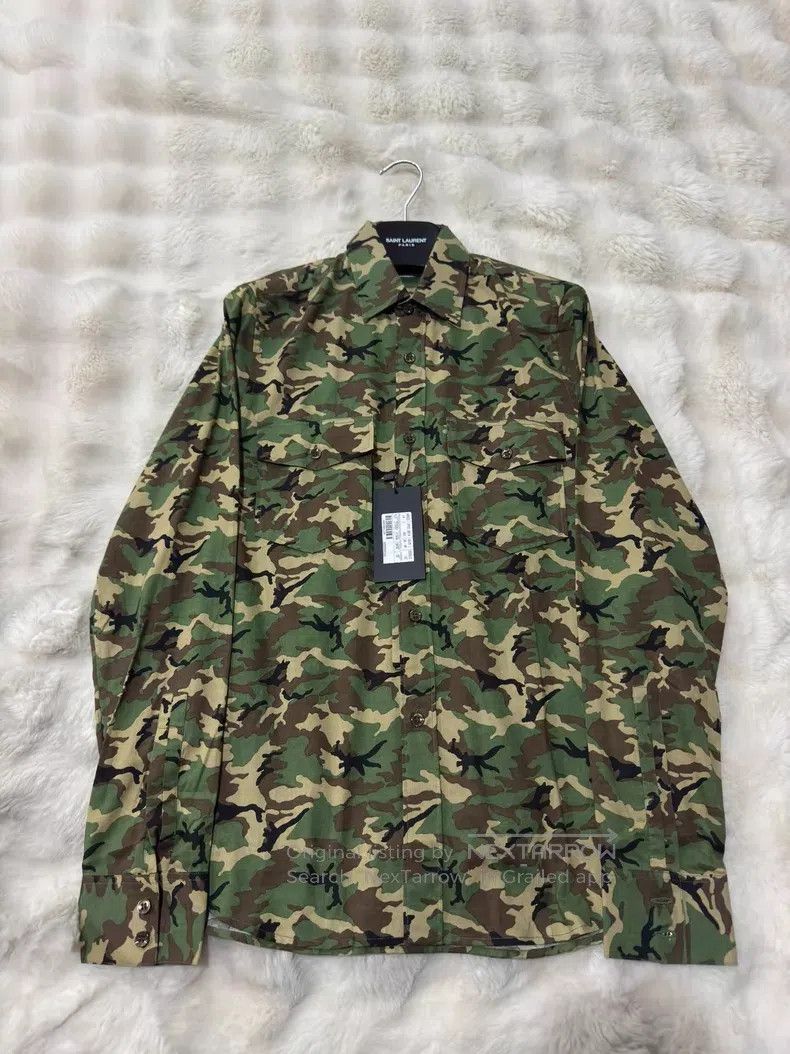 Saint Laurent Paris Saint Laurent Paris Original Camouflage Shirt Size XS / US 0-2 / IT 36-38 - 1 Thumbnail