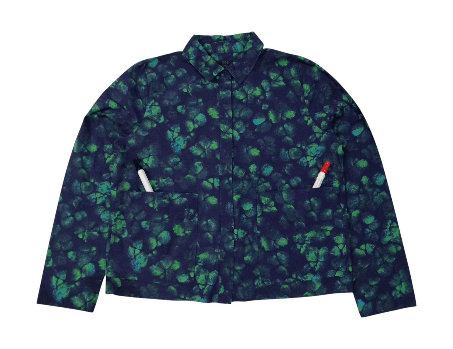 Cos COS Shirt Lightweight Jacket Green and Navy Blueprint Size US M / EU 48-50 / 2 - 1 Thumbnail