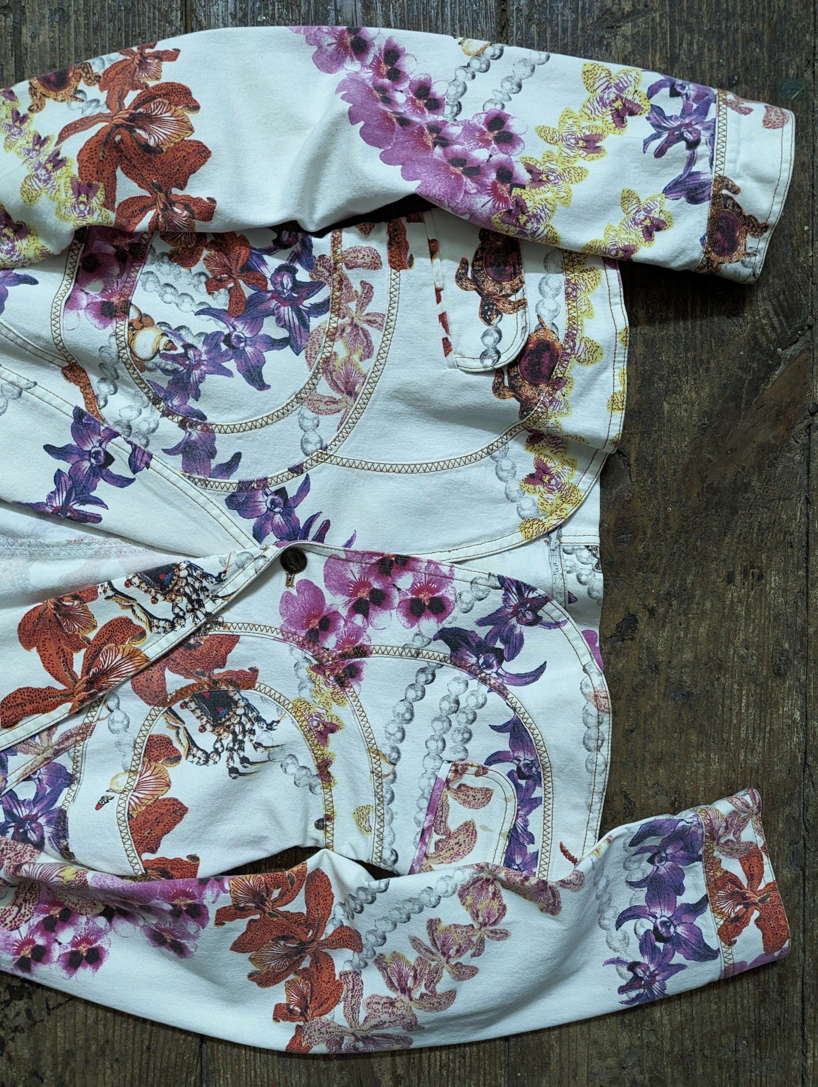 Just Cavalli 00s Just Cavalli Ocean Mixed Floral Pattern Blazer Jacket Size M / US 6-8 / IT 42-44 - 2 Thumbnail