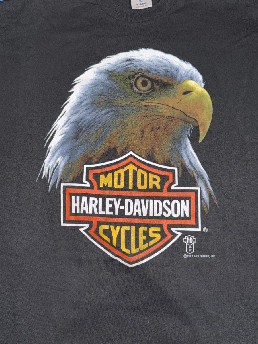 Harley Davidson Vintage 1987 Harley-Davidson Eagle T-Shirt Size US XL / EU 56 / 4 - 2 Thumbnail