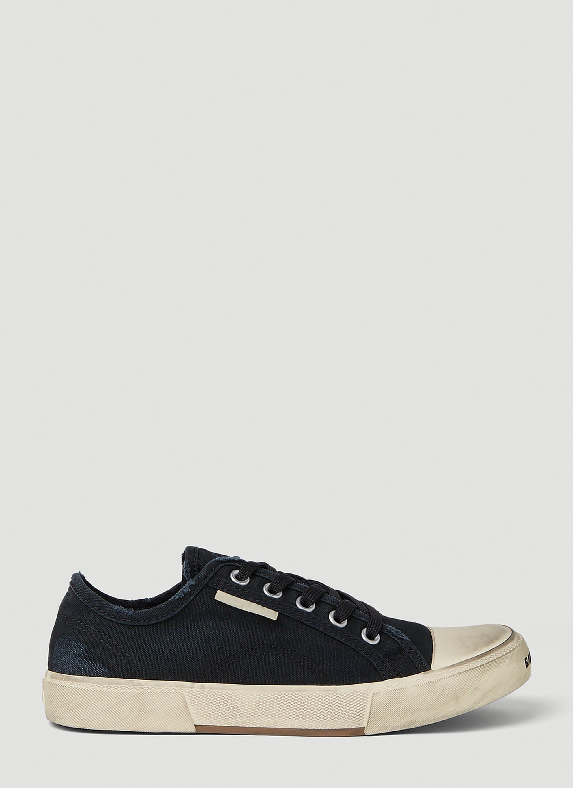 Paris Low Top Distressed Black Sneakers