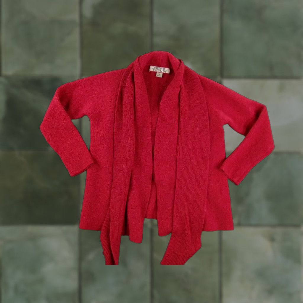 Vintage VINTAGE Beyond Threads Sweater Women Small Red Alpaca Wool Cardigan Business Casual All Seasons 90s Bohemian Womens Size S / US 4 / IT 40 - 1 Thumbnail