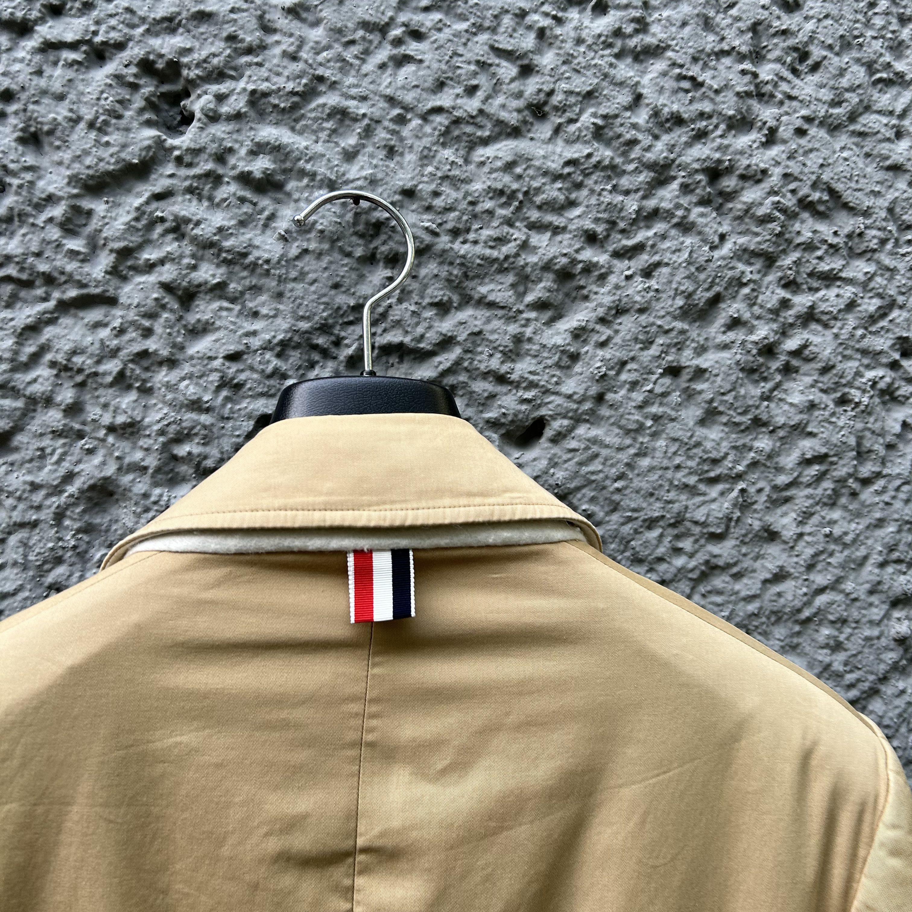 Thom Browne Thom Browne Beige Single-Breasted Bal Coat Overcoat Jacket Size US L / EU 52-54 / 3 - 8 Thumbnail