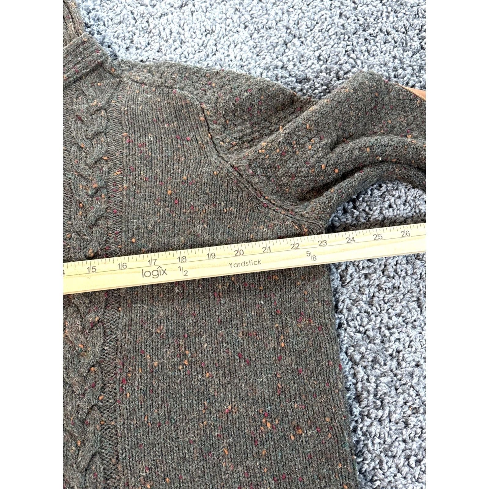 Gran Sasso Gran Sasso Sweater Men L Green Wool Knit Visions Mock Elbow Button Collared Classic Pullover Knitwear Size US L / EU 52-54 / 3 - 3 Thumbnail