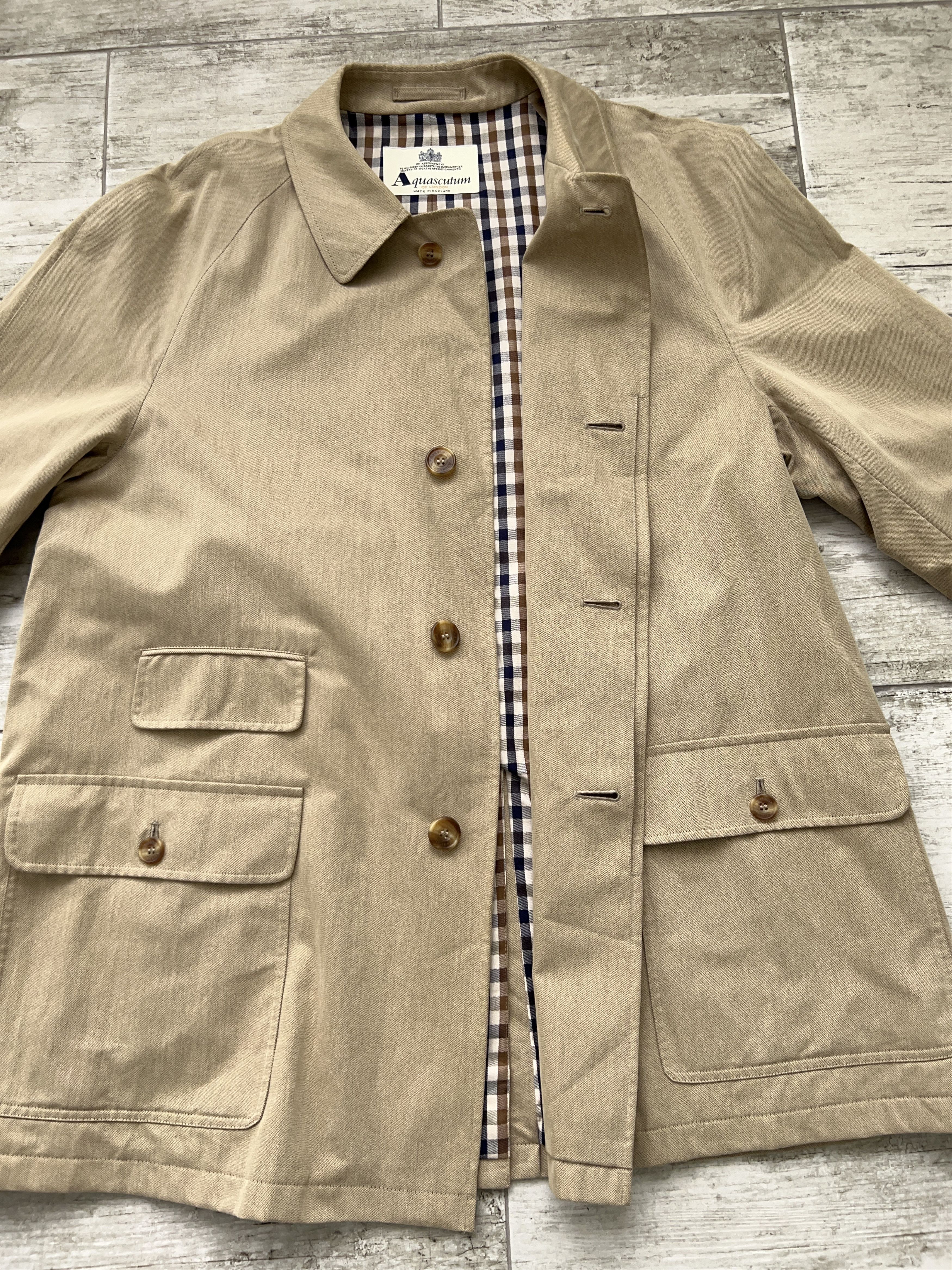 Aquascutum Mens Aquascutum London Rain Jacket Coat Check Size REG 40 Size US L / EU 52-54 / 3 - 11 Thumbnail