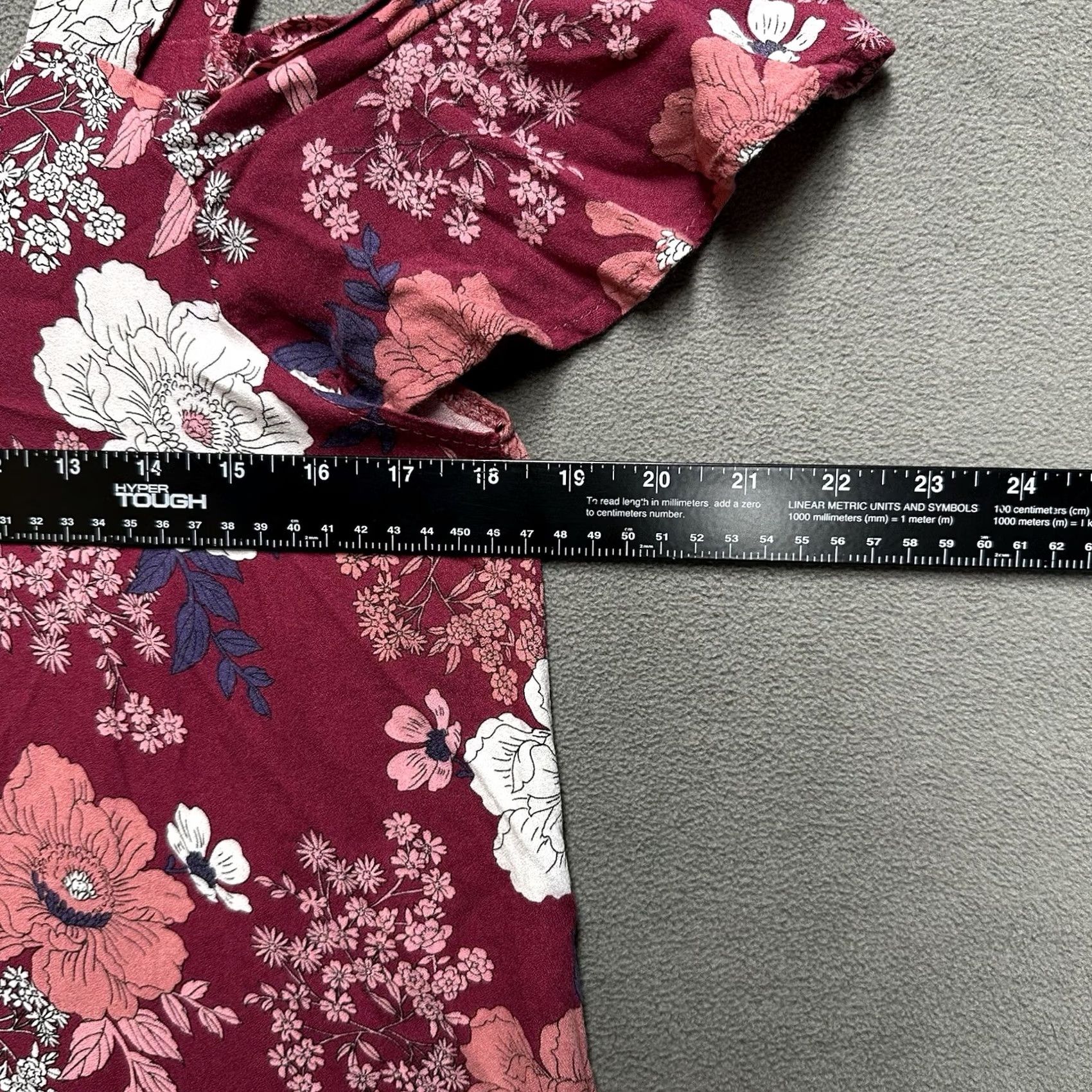 Vintage Francesca Blue Rain Womens Blouse M Pink Floral Off Shoulder Boho Shirt Size M / US 6-8 / IT 42-44 - 6 Thumbnail