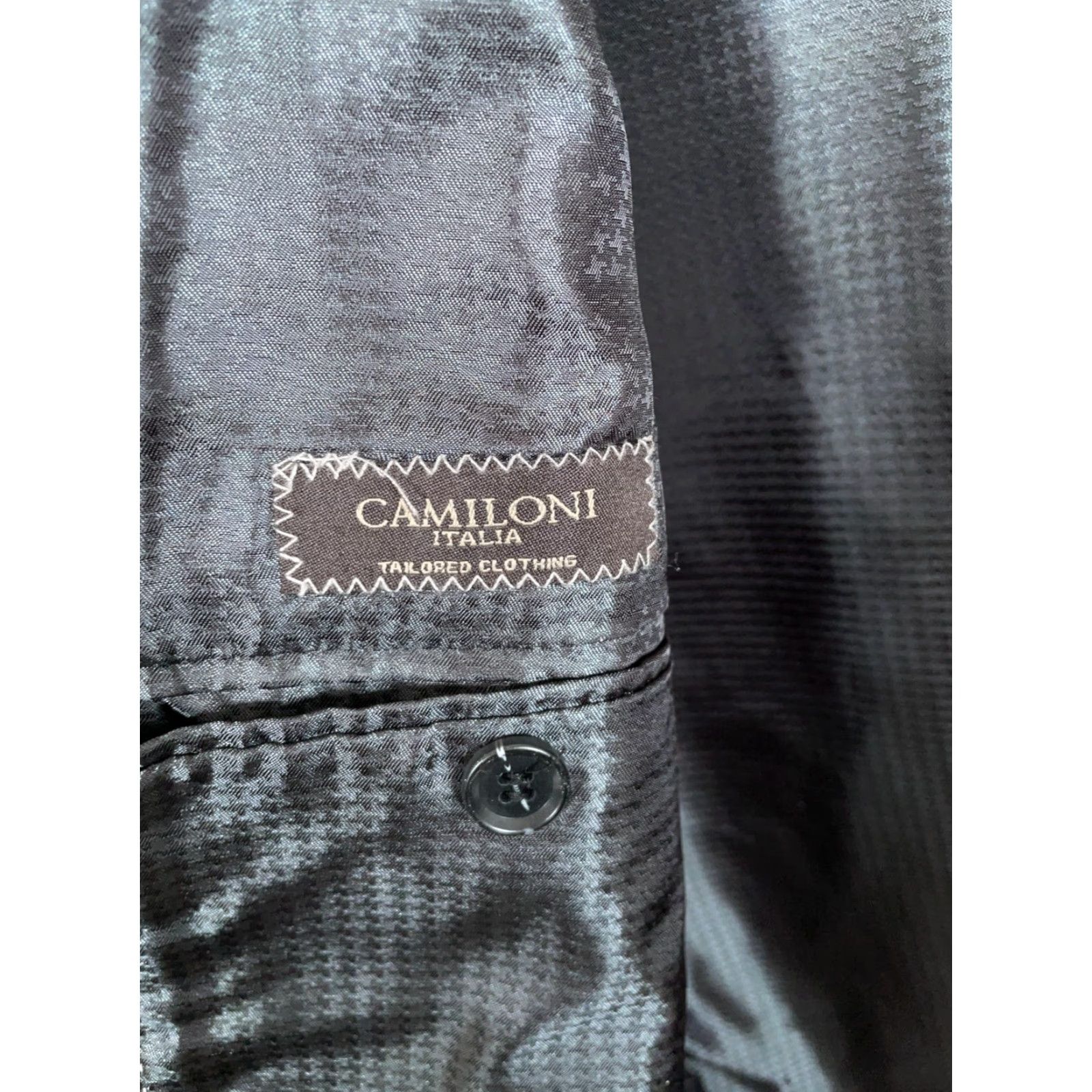 Velvet VINTAGE Camiloni Velvet Blazer Men Sport Coat 2 Button Black 46 Long Mens Classic 2 Piece Party Jacket Size 46R - 4 Thumbnail