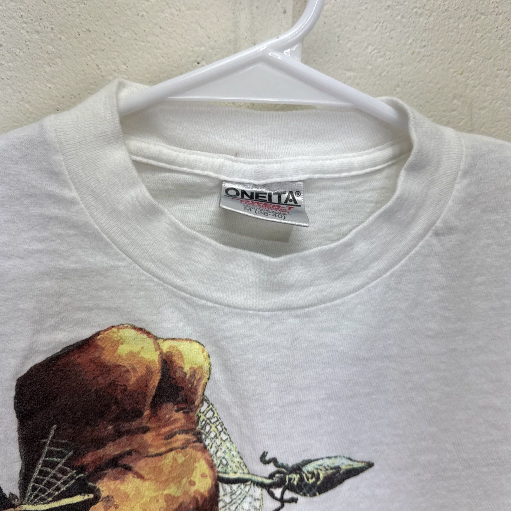 Vintage VINTAGE Oneita Nate Owens Art T-Shirt Medium White 90s Rare Cooter Mens Size US M / EU 48-50 / 2 - 5 Thumbnail