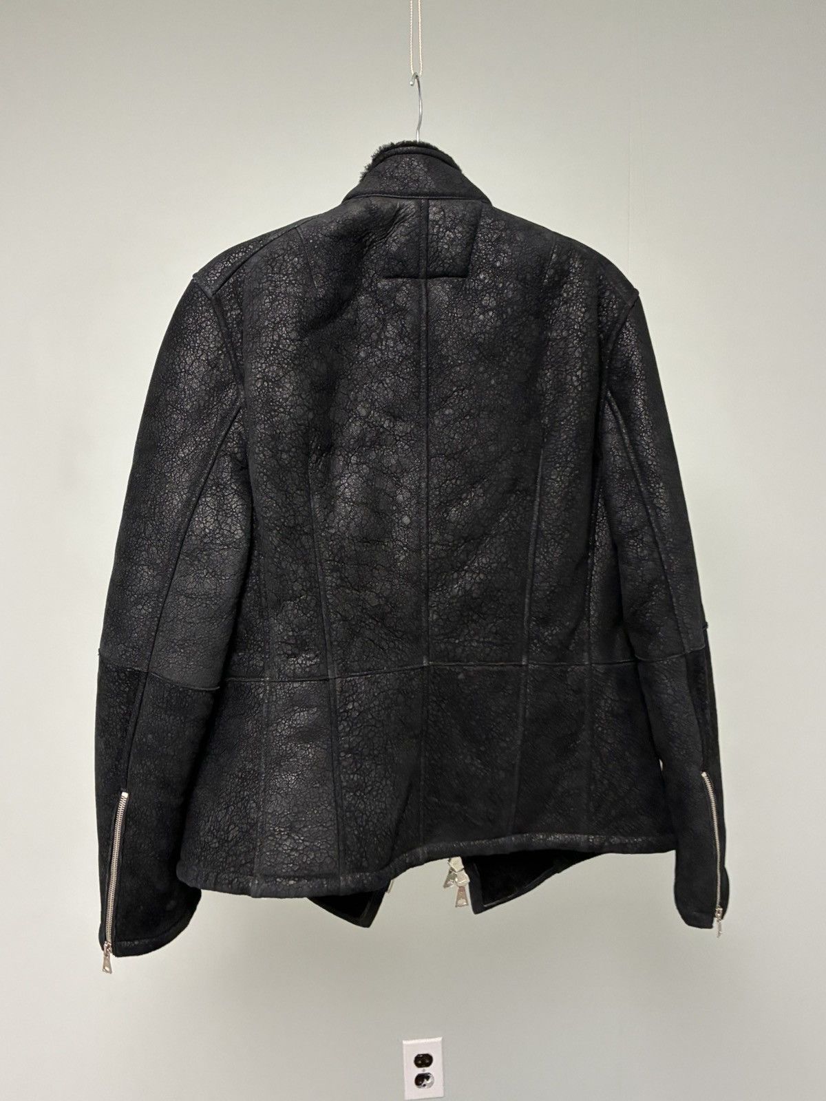 John Varvatos Asymmetrical Biker Shearling Jacket EU 50 USA 40 Size US M / EU 48-50 / 2 - 17 Thumbnail