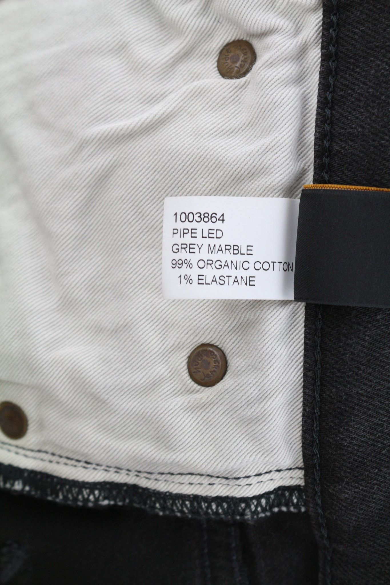 Nudie Jeans PIPE LED W28/L30 Grey Marble Organic Jeans 81640 Size US 28 / EU 44 - 8 Thumbnail