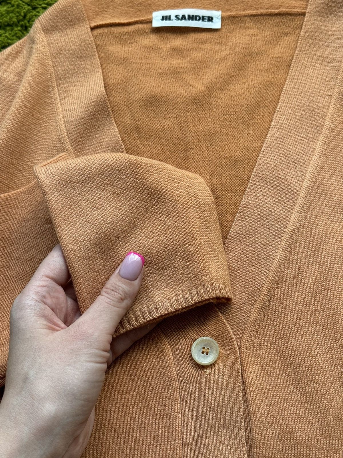Designer × Jil Sander 🍑 Jil Sander 100% cashmere peach cardigan sweater Size S / US 4 / IT 40 - 3 Thumbnail