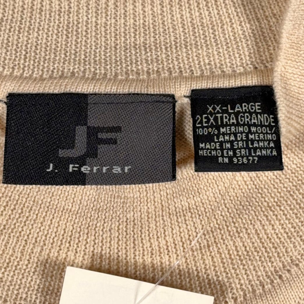 Ferrari VINTAGE J Ferrar Sweater Adult 2XL Brown Merino Wool Deadstock Tags 90s Wool Crew Knt Knit Pullover Mens Brown 90s Vintage J Ferrar Sweater 2XL Mens Size US XXL / EU 58 / 5 - 5 Thumbnail
