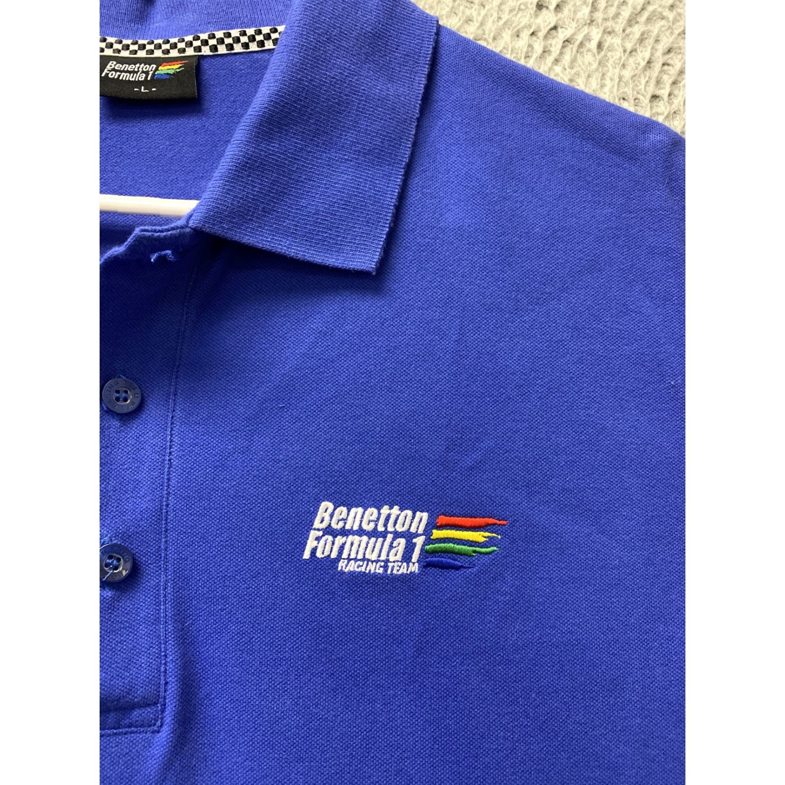 Benetton Benetton Formula 1 Polo Shirt Large Blue Classic Mens Size US L / EU 52-54 / 3 - 2 Thumbnail