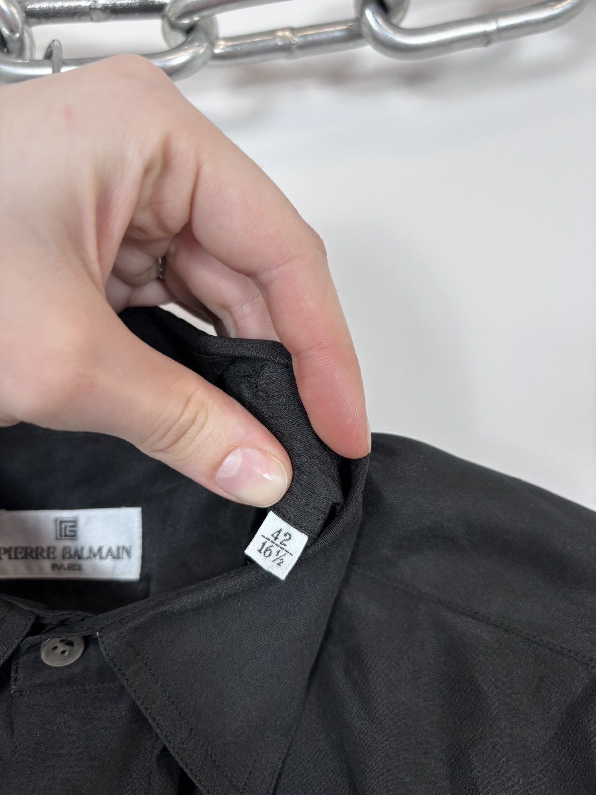 Pierre Balmain Vintage Pierre Balmain Men’s Black Short Sleeve Shirt Size US XL / EU 56 / 4 - 15 Thumbnail