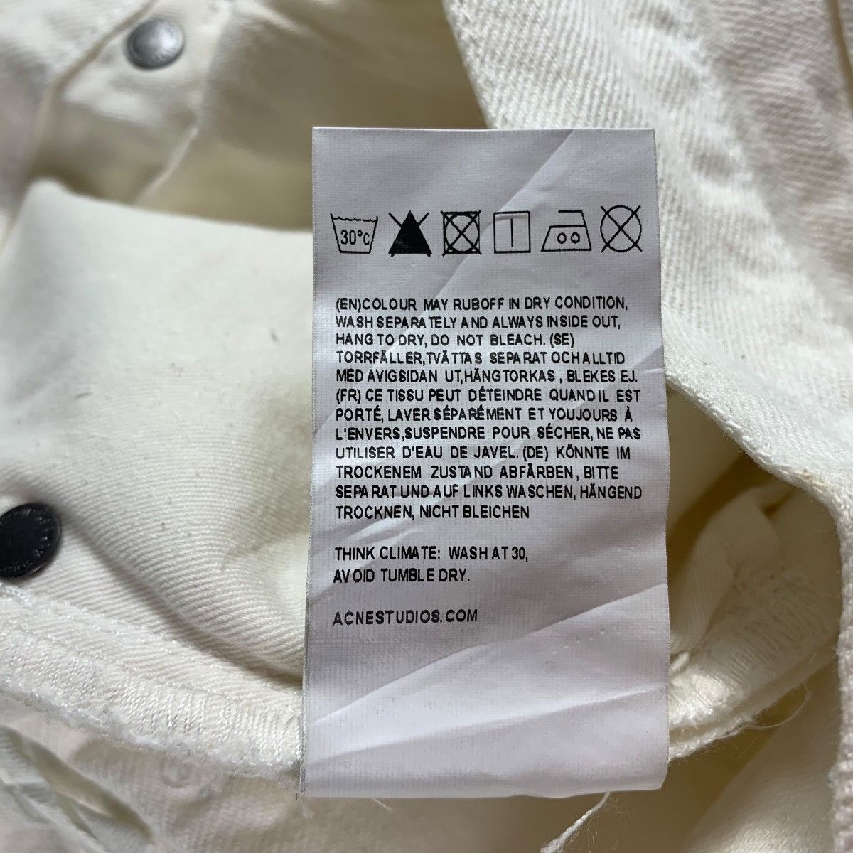 Acne Studios × Designer ACNE STUDIOS white colour jeans Size US 29 - 24 Thumbnail