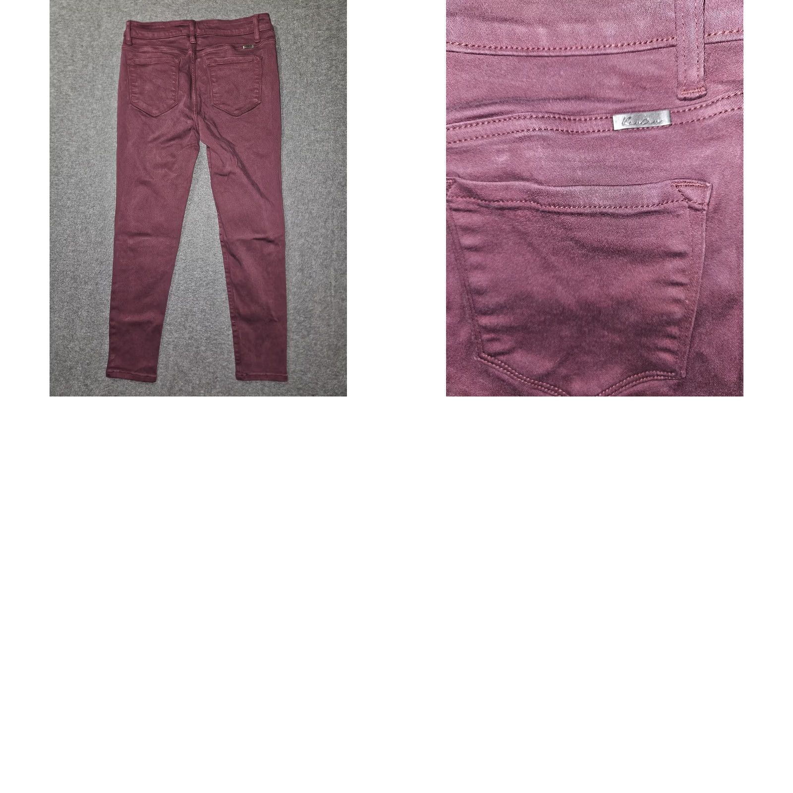 Vintage VINTAGE: No KanCan Jeans Womens 31 Burgundy Mid Rise Skinny Stretch Denim KCS9008BURG-SF Size 24" / US 00 / IT 34 - 8 Thumbnail