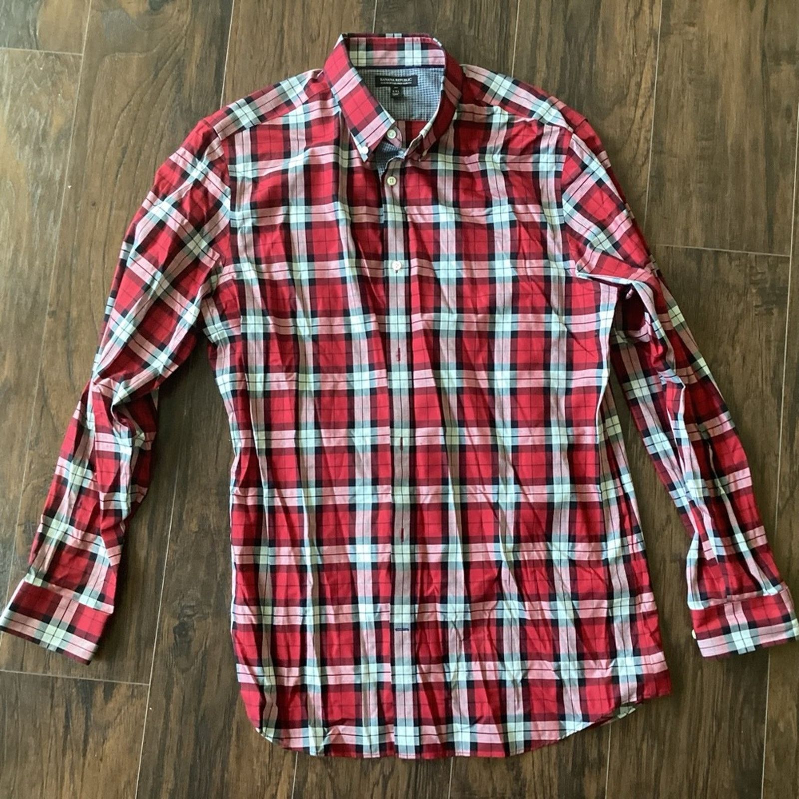 Banana Republic Banana Republic Non-Iron Slim Fit Button Down Size US XL / EU 56 / 4 - 2 Thumbnail