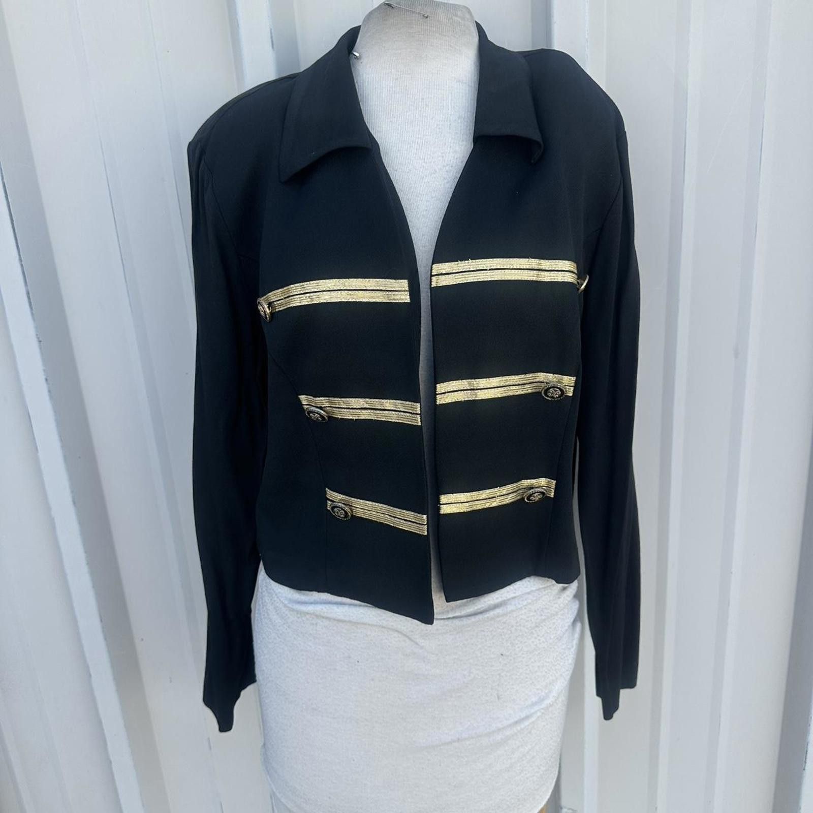 Other Black & gold vintage 80s military style jacket Size XL / US 12-14 / IT 48-50 - 1 Thumbnail