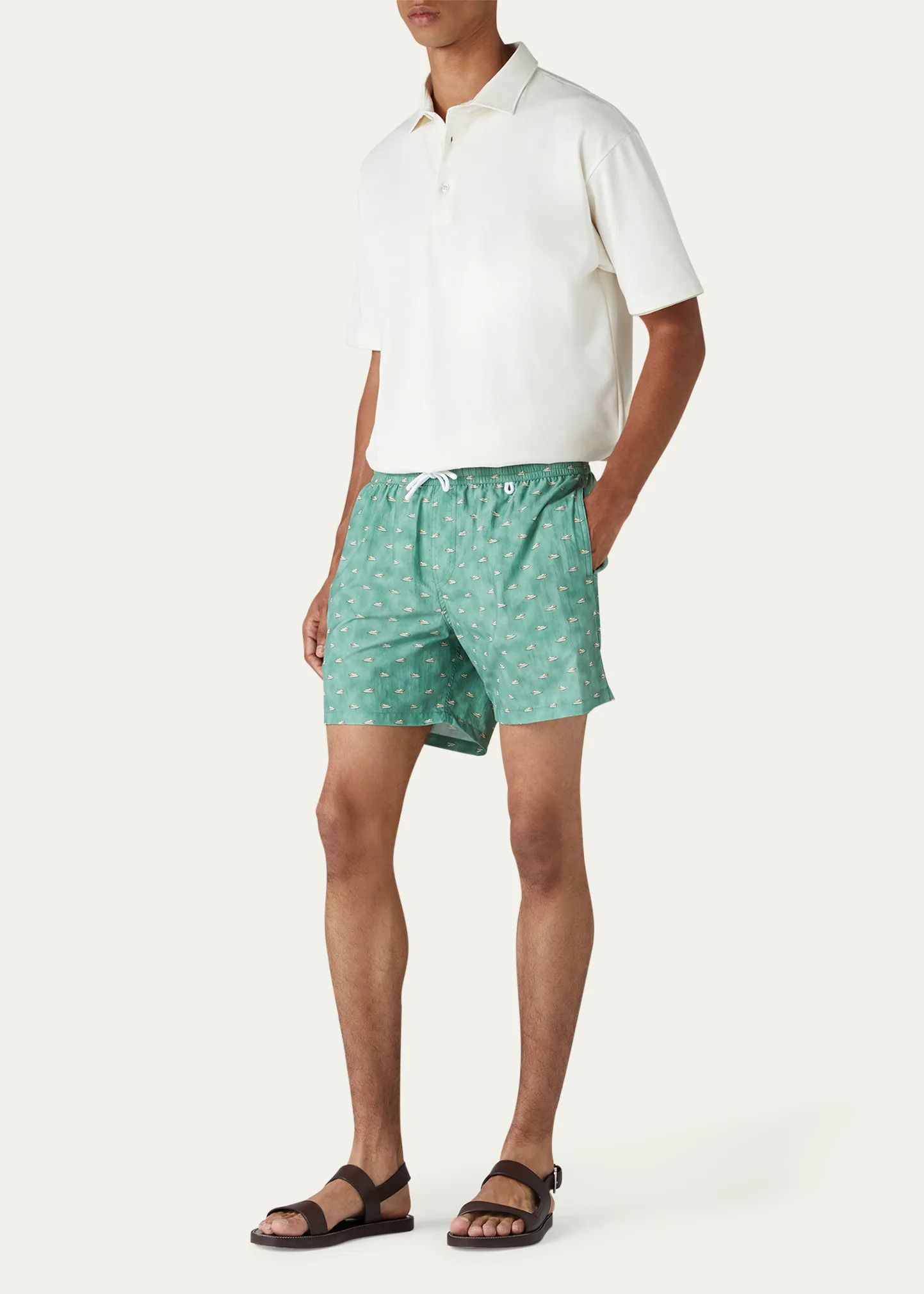 Loro Piana o1srvl11e1024 Bay Swim Trunk in Green Size US 30 / EU 46 - 2 Thumbnail