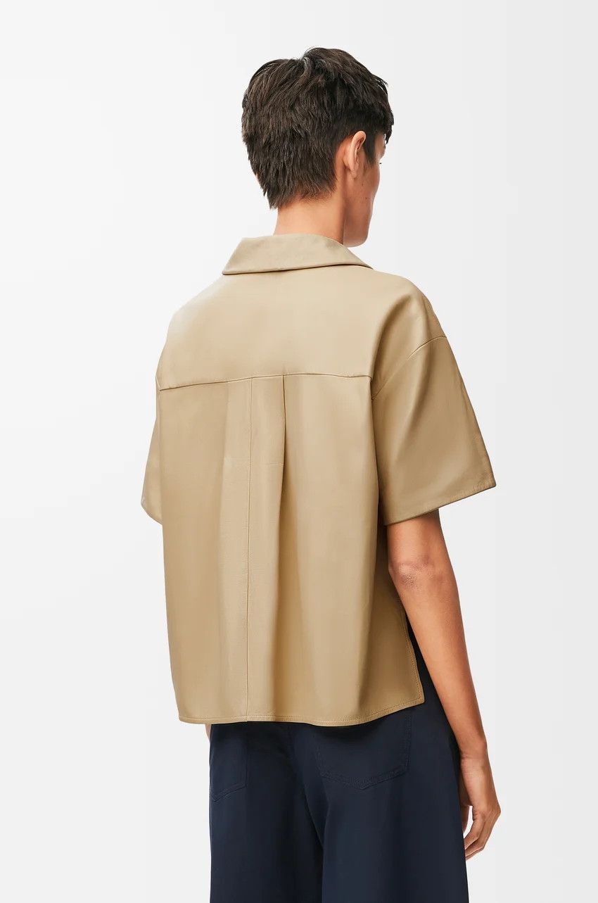 Loewe o1loc1c0525 Short Sleeve Shirt in Beige Size M / US 6-8 / IT 42-44 - 4 Thumbnail