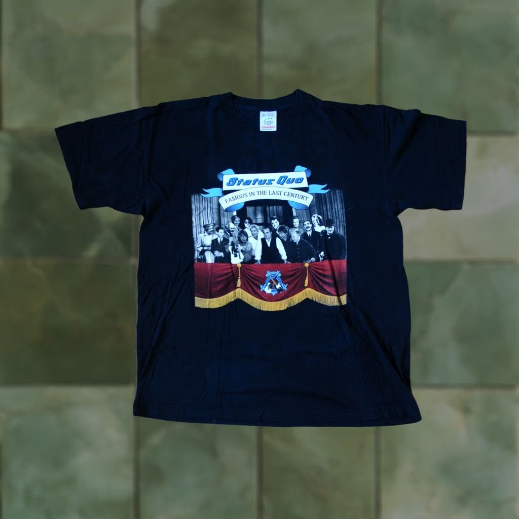 Vintage STATUS QUO TOURNEE 2000 FAMOUS IN THE LAST CENTURY T-SHIRT VINTAGE MENS XL RARE Black Screen Stars Shirt Mens XL Vintage T-Shirt Size US XL / EU 56 / 4 - 1 Thumbnail