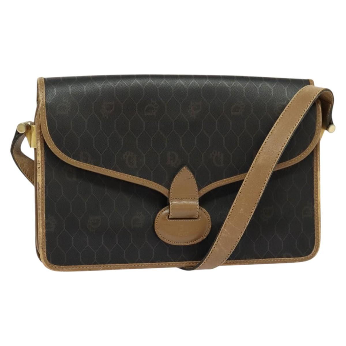 Dior DIOR Honeycomb Canvas Shoulder Bag Pvc Brown Gold Size ONE SIZE - 1 Thumbnail