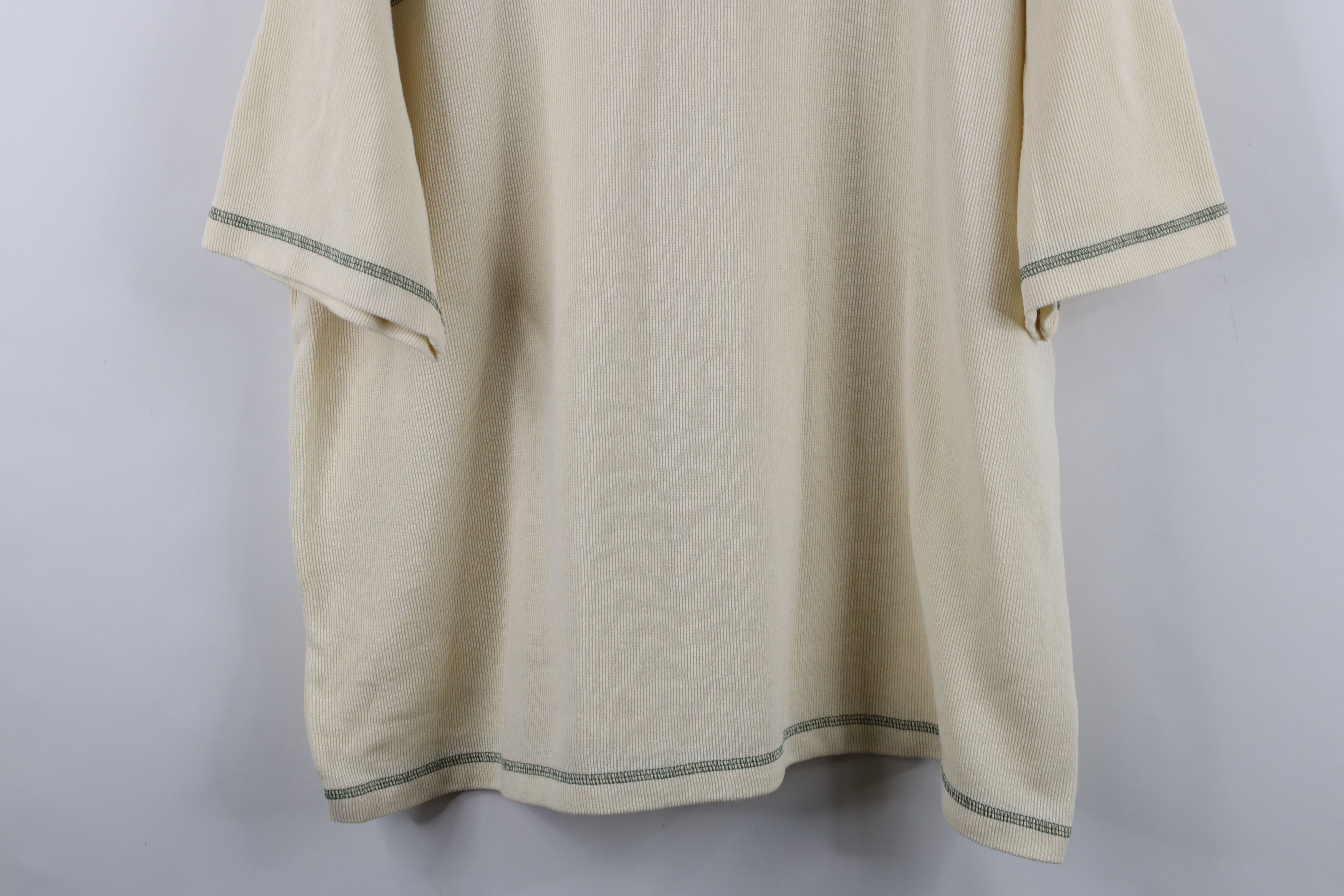 Vintage Vintage 90s Streetwear Thermal Waffle Knit T-Shirt Cream Size US XXL / EU 58 / 5 - 3 Thumbnail
