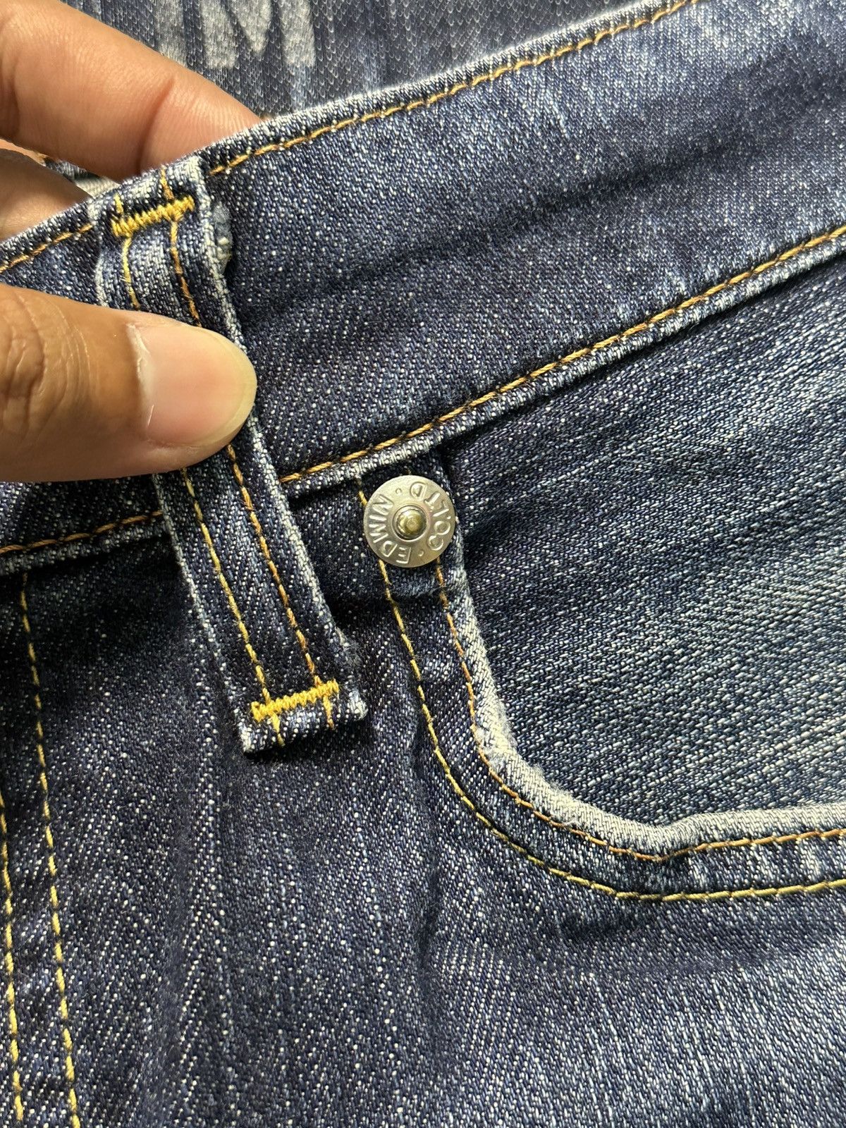 Kapital Edwin 503 Skinny Slim Blue Trip Distressed Denim Size US 30 / EU 46 - 8 Thumbnail
