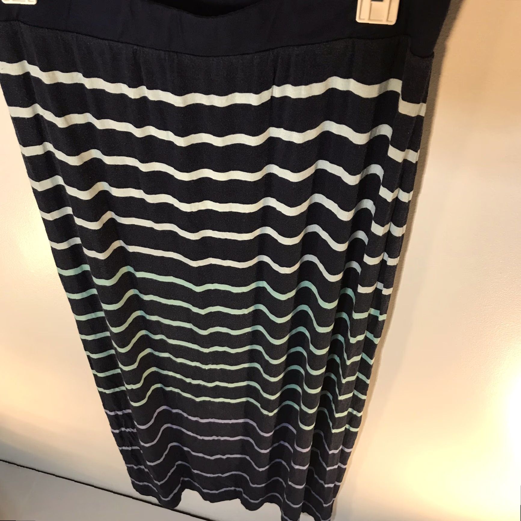 Apt. 9 Apt. 9 Striped Maxi Skirt Womens Size L Multicolor Side-Slit Lightweight Stretch Casual Size 36" / US 14 / IT 50 - 3 Thumbnail